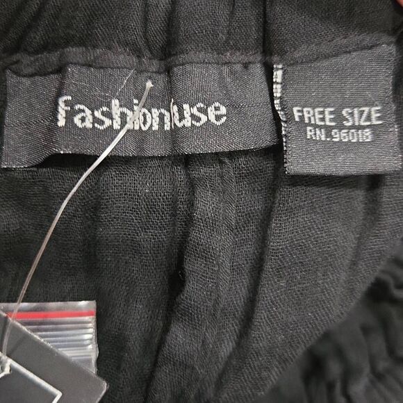 Fashion Fuse Black Gauze Midi Skirt OS Asymetric Festival Artisan Hippie NWT - Picture 3 of 9